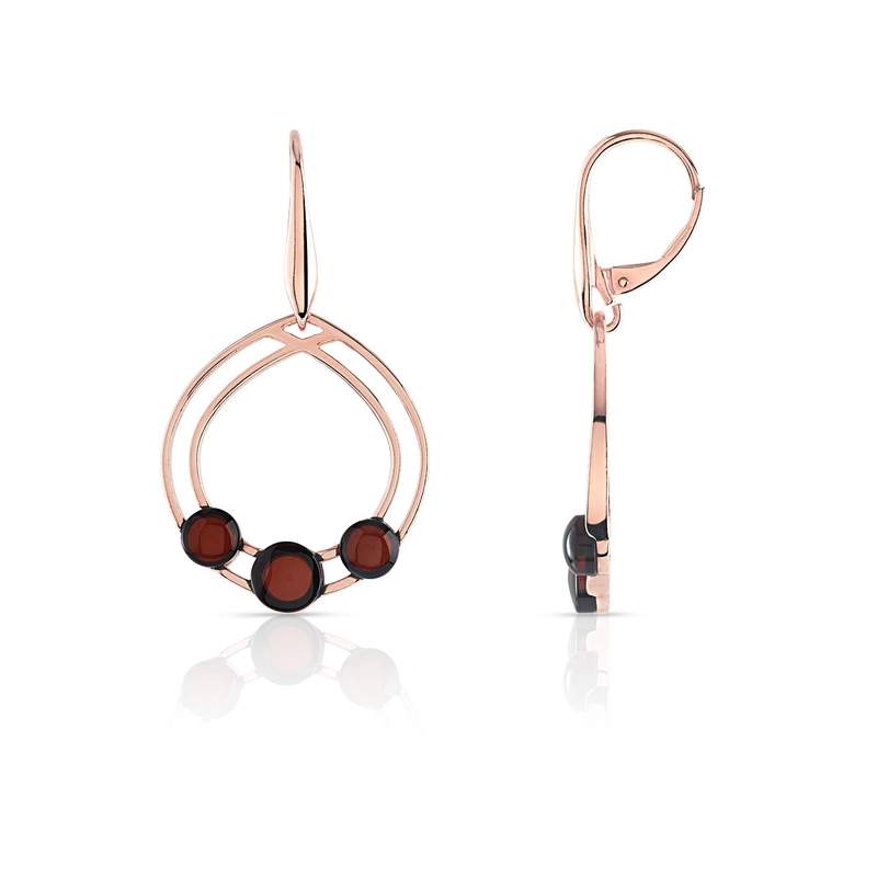 Boucles d'oreilles argent 925 pendants ambres - vue 1