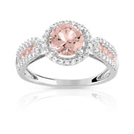 Bague argent 925 morganite zirconia