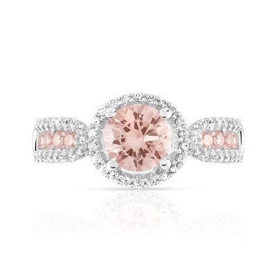 Bague argent 925 morganite zirconia - vue V3