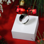 Chevalière argent 925 carrée onyx - vue D1