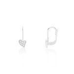 Boucles d'oreilles argent 925 dormeuses coeurs zirconias - vue 1