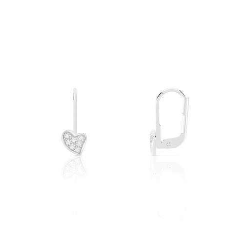 Boucles d'oreilles argent 925 dormeuses coeurs zirconias