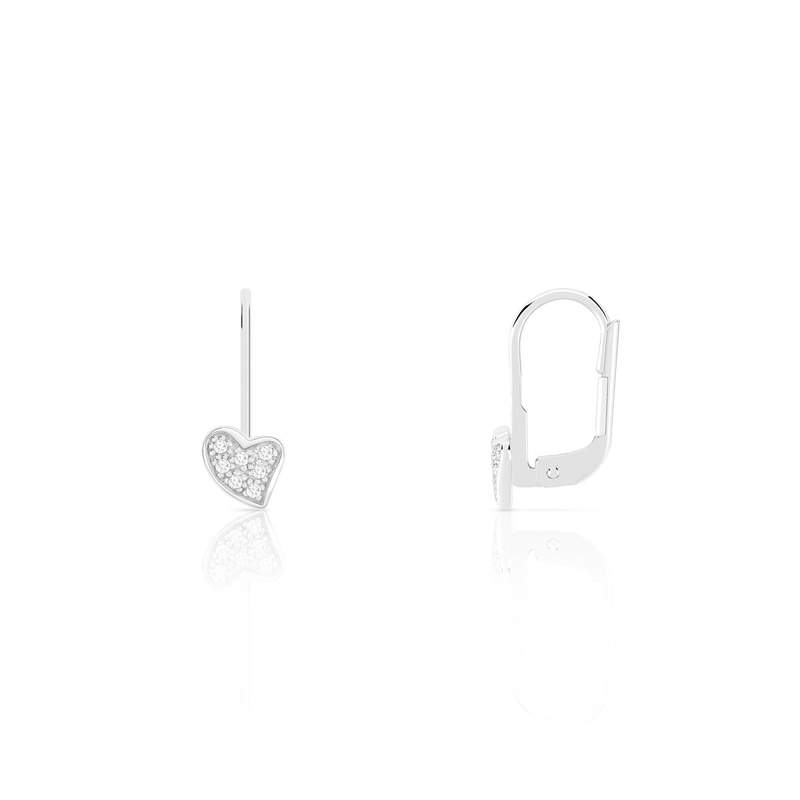 Boucles d'oreilles argent 925 dormeuses coeurs zirconias - vue 1