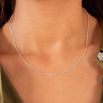 Chaine argent 925 maille forçat 45 cm - vue porté 1