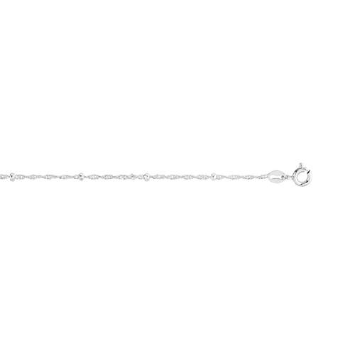 Chaine argent 925 maille singapour et boules polies 40 cm