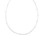 Chaine argent 925 maille singapour et boules polies 45 cm - vue 1