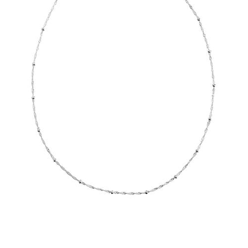 Chaine argent 925 maille singapour et boules polies 45 cm