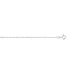 Chaine argent 925 maille singapour et boules polies 45 cm - vue D1