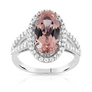 Bague argent 925 morganite zirconia