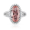 Bague argent 925 ovale morganite et zirconias - vue V3