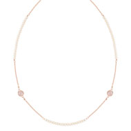Collier argent 925 rosé pierres et perles imitation 45 cm