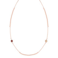 Collier argent 925 rosé pierres imitation 45 cm