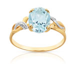 Bague or 750 2 tons topaze bleue traitée - vue 1