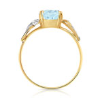 Ring gold 750 2 tone treated blue topaz - view 2
