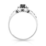 Bague or 750 blanc diamants noirs traités et diamants blancs - vue 2