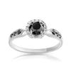 Bague or 750 blanc diamants noirs traités et diamants blancs - vue Vporté 1