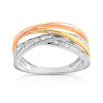 Bague 3 ors 750 diamant - vue 1