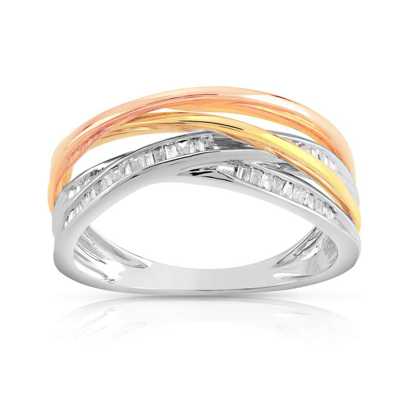Bague 3 ors 750 diamant - vue 1