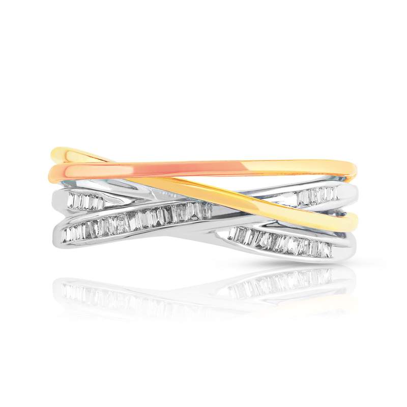 Bague 3 ors 750 diamant - vue 3