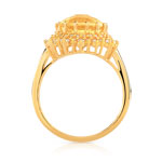 Bague or 750 jaune soleil citrine et diamants ambrés - vue 2