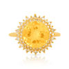Bague or 750 jaune soleil citrine et diamants ambrés - vue V3