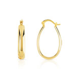 Créoles plaqué or ovales - vue 1