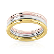 Lot de 3 bagues plaqué or argent