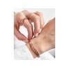 Bracelet jonc plaqué or rose martelé ouvert - vue Vporté 2