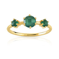 Bague plaqué or agate