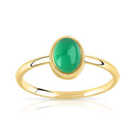 Bague plaqué or agate