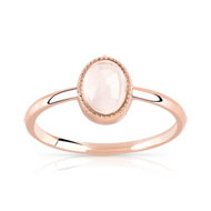Bague plaqué or rose quartz