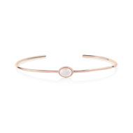 Bracelet plaqué or rose quartz