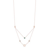 Collier plaqué or rose agate, amazonite et quartz