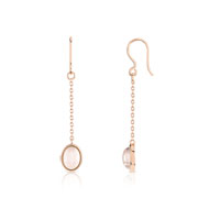 Boucles d'oreilles plaqué or rose quartz