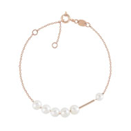 Bracelet plaqué or rose perles de culture de chine