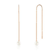 Boucles d'oreilles plaqué or rose perles de culture de chine