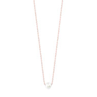Collier plaqué or rose perle de culture