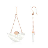 Boucles d'oreilles plaqué or rose nacre