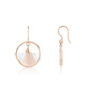 Boucles d'oreilles plaqué or rose nacre