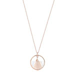 Collier plaqué or rose nacre blanche et rose 45 cm - vue 1
