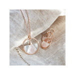 Collier plaqué or rose nacre blanche et rose 45 cm - vue D2