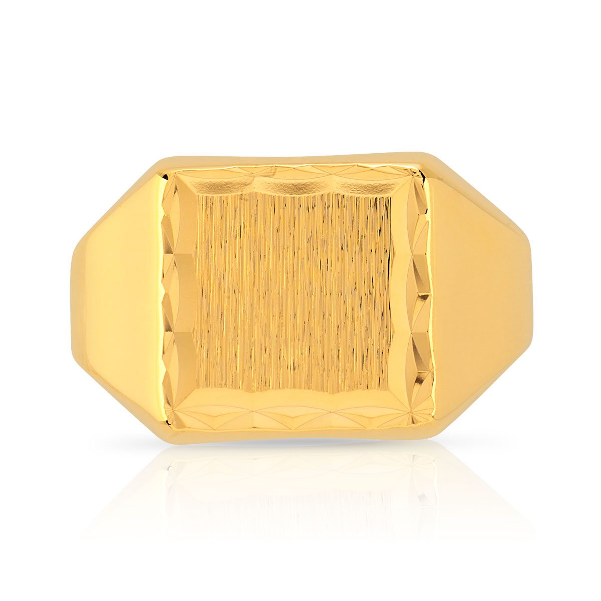 Chevalière plaqué or carrée écusson diamanté - vue 3