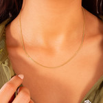 Chaîne plaqué or maille gourmette 45 cm - vue porté 1