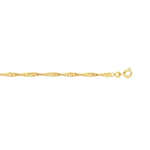 Chaine plaqué or maille singapour 55 cm