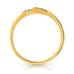 Bague plaqué or 2 tons coeurs entrelacés zirconias - vue 2