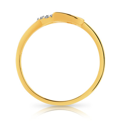 Bague plaqué or 2 tons zirconia - vue V2