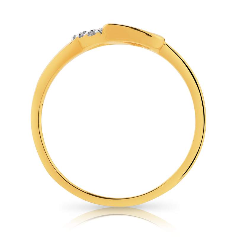Bague plaqué or 2 tons coeurs entrelacés zirconias - vue 2