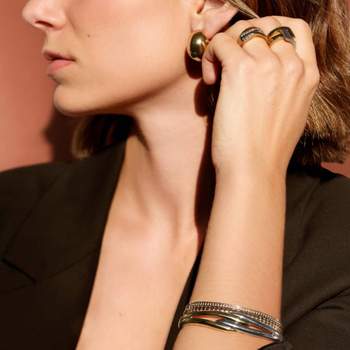 2-tone gold-plated bangle bracelet