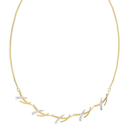 2-tone vergulde ketting 45 cm tak