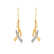 Boucles d'oreilles plaqué or 2 tons zirconia
